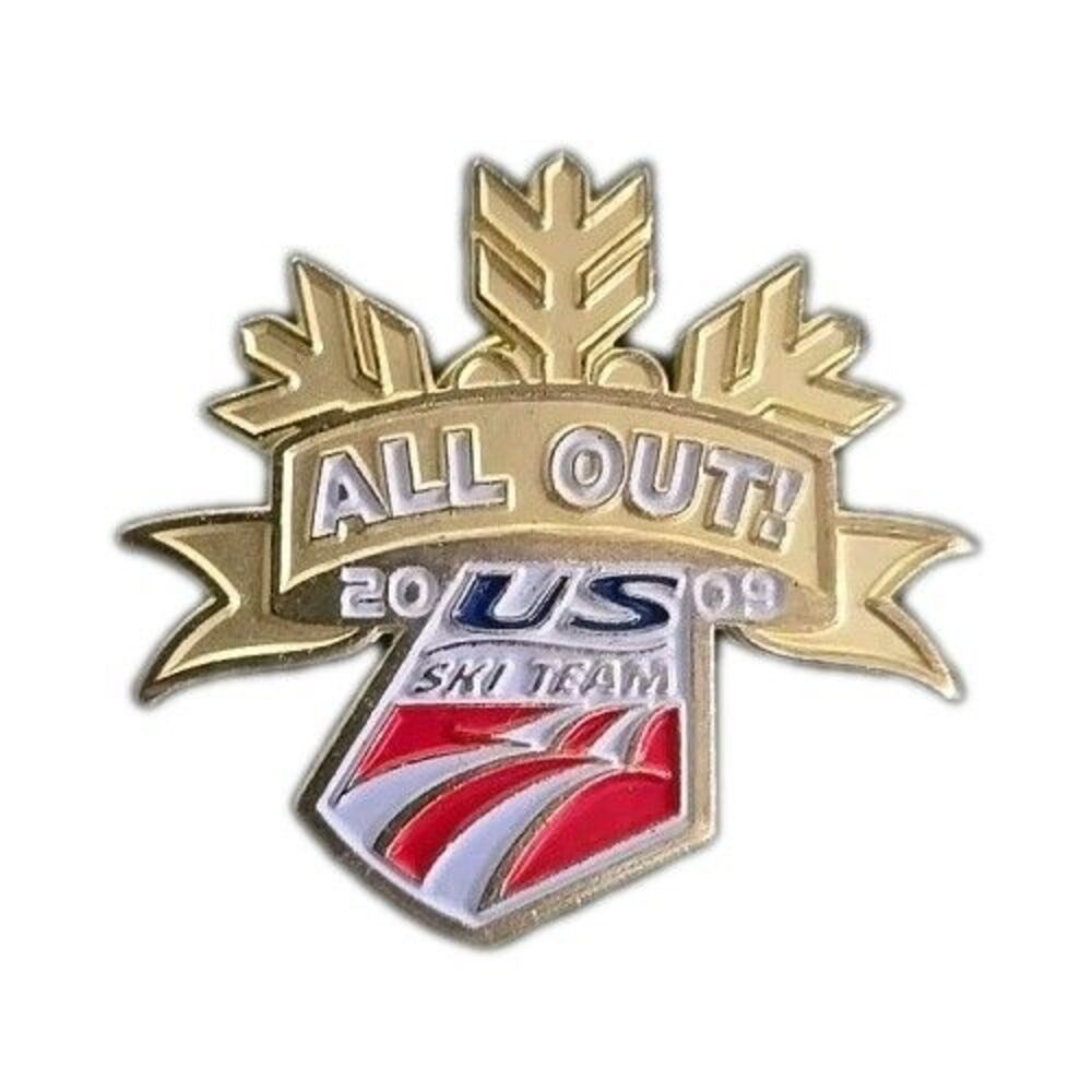US SKI Team All Out 2009 Lapel Pin Winter Snow Sports USA